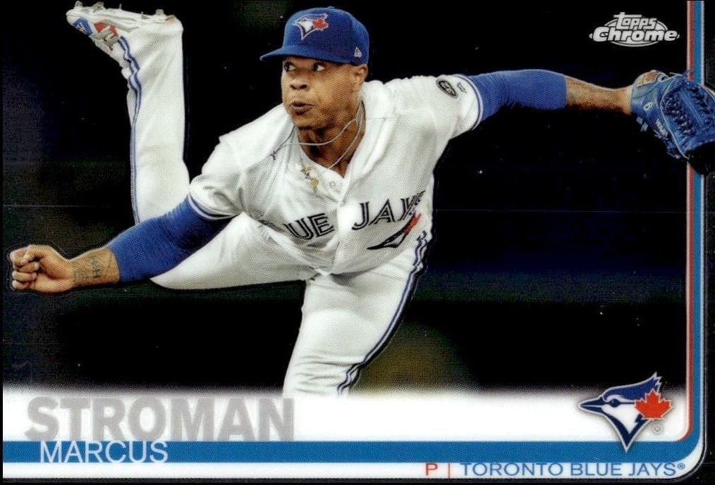 Marcus Stroman 2019 Topps Chrome #37 Baseball Trading Card - Front 2019 Topps Chrome Marcus Stroman #37 baseball trading card front