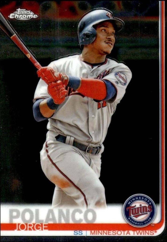 Jorge Polanco 2019 Topps Chrome #69 Baseball Trading Card - Front 2019 Topps Chrome Jorge Polanco #69 baseball trading card front
