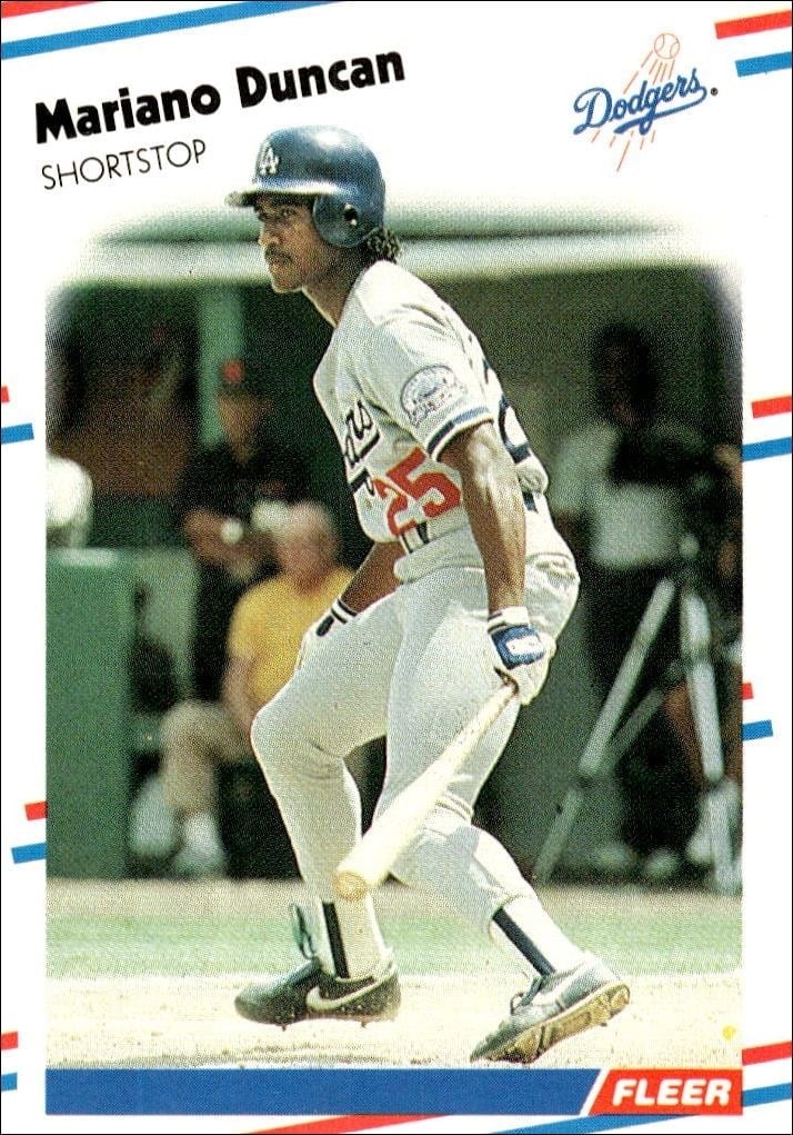 Mariano Duncan 1988 Fleer #513 Baseball Trading Card - Front 1988 Fleer Mariano Duncan #513 baseball trading card front