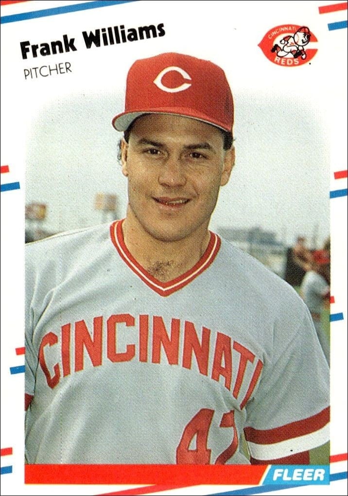 Frank Williams 1988 Fleer #250 Baseball Trading Card - Front 1988 Fleer Frank Williams #250 baseball trading card front