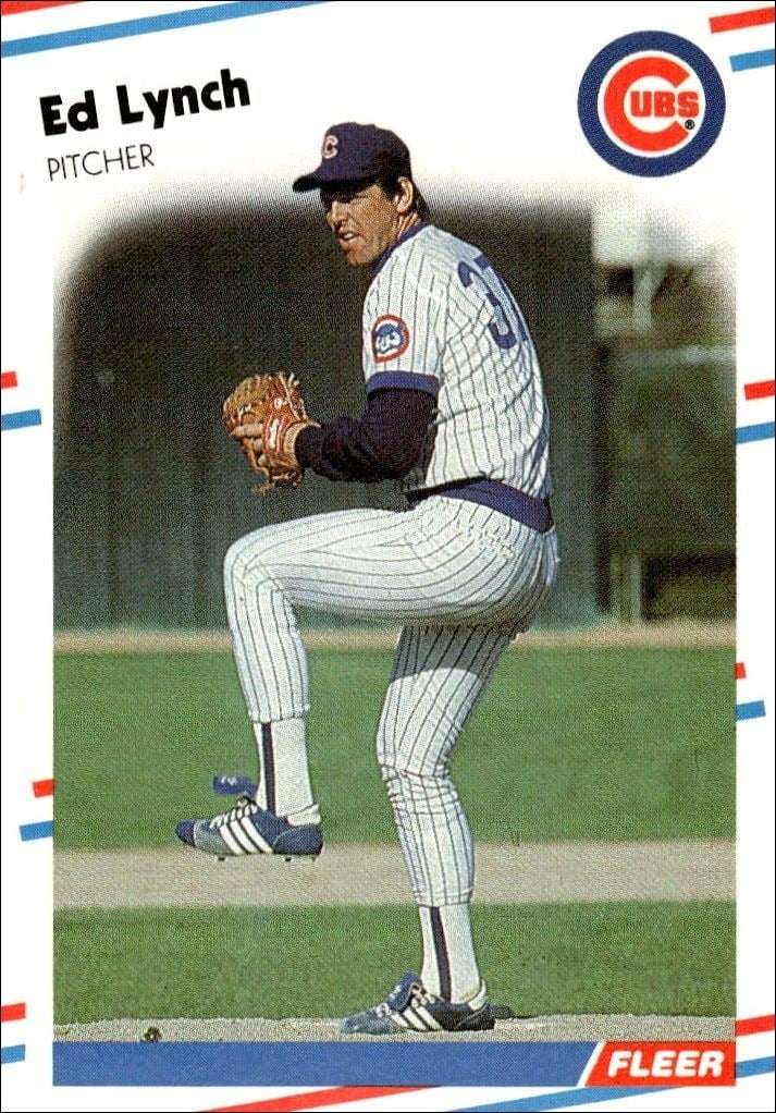 Ed Lynch 1988 Fleer #422 Baseball Trading Card - Front 1988 Fleer Ed Lynch #422 baseball trading card front