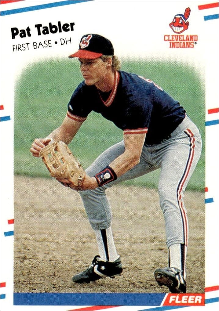 Pat Tabler 1988 Fleer #618 Baseball Trading Card - Front 1988 Fleer Pat Tabler #618 baseball trading card front