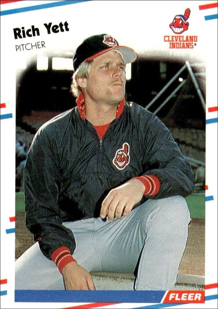 Rich Yett 1988 Fleer #621 Baseball Trading Card - Front 1988 Fleer Rich Yett #621 baseball trading card front