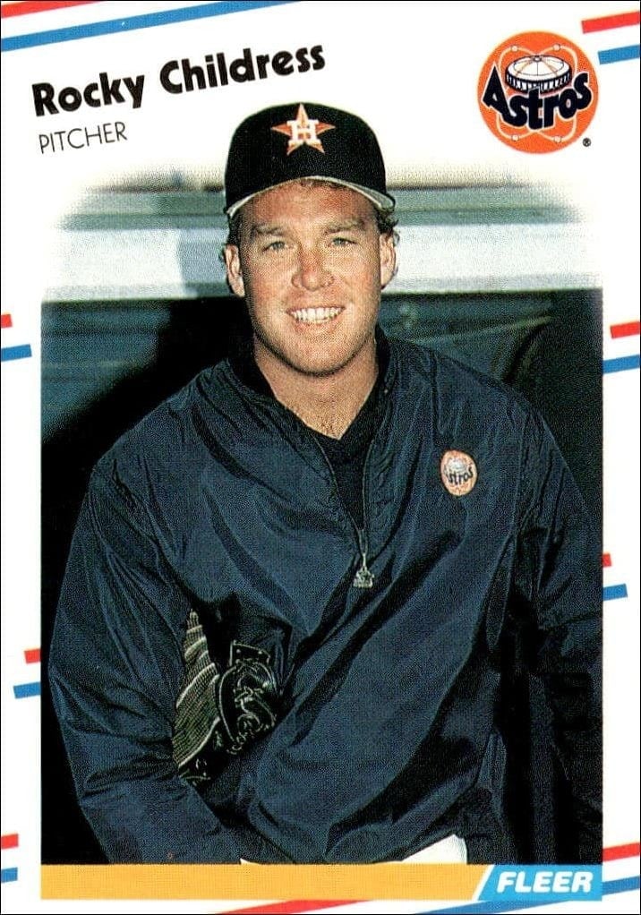 Rocky Childress 1988 Fleer #442 Baseball Trading Card - Front 1988 Fleer Rocky Childress #442 baseball trading card front