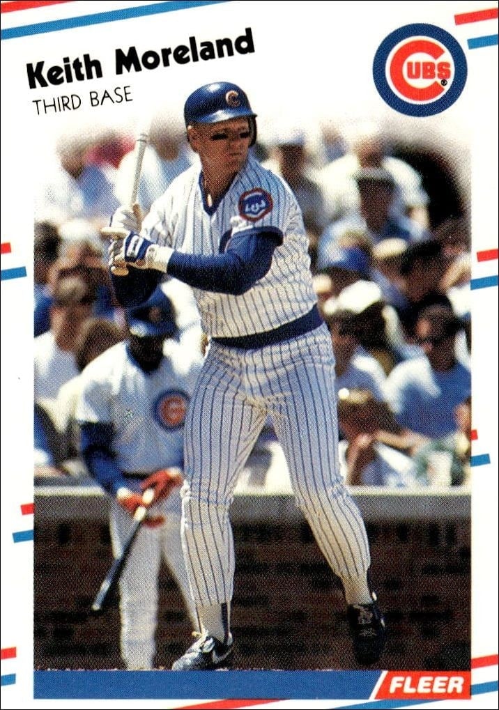 Keith Moreland 1988 Fleer #425 Baseball Trading Card - Front 1988 Fleer Keith Moreland #425 baseball trading card front