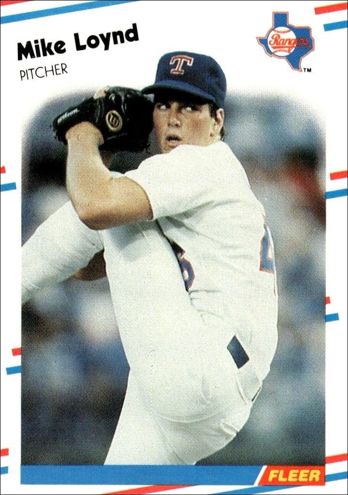 Mike Loynd 1988 Fleer #472 Baseball Trading Card - Front 1988 Fleer Mike Loynd #472 baseball trading card front