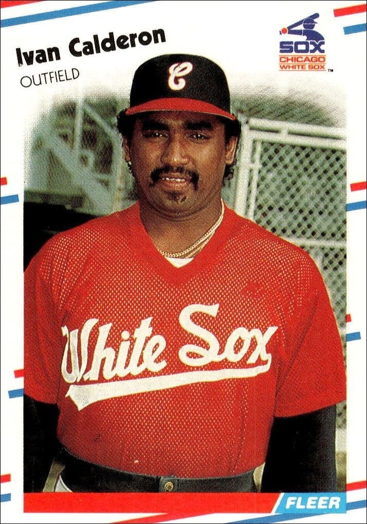 Ivan Calderon 1988 Fleer #394 Baseball Trading Card - Front 1988 Fleer Ivan Calderon #394 baseball trading card front
