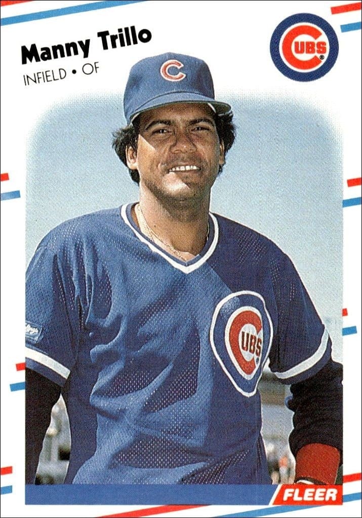Manny Trillo 1988 Fleer #436 Baseball Trading Card - Front 1988 Fleer Manny Trillo #436 baseball trading card front