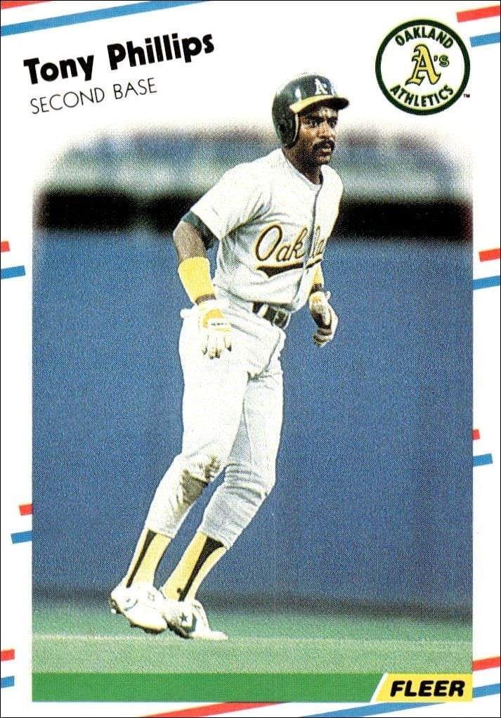 Tony Phillips 1988 Fleer #290 Baseball Trading Card - Front 1988 Fleer Tony Phillips #290 baseball trading card front