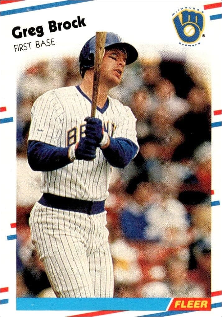 1988 Fleer Greg Brock #158 trading card