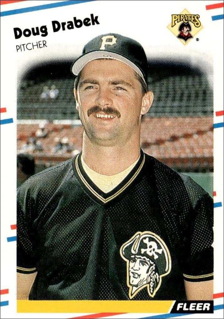 Doug Drabek 1988 Fleer #327 Baseball Trading Card - Front 1988 Fleer Doug Drabek #327 baseball trading card front