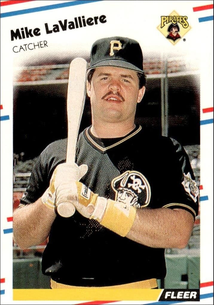 Mike LaValliere 1988 Fleer #333 Baseball Trading Card - Front 1988 Fleer Mike LaValliere #333 baseball trading card front