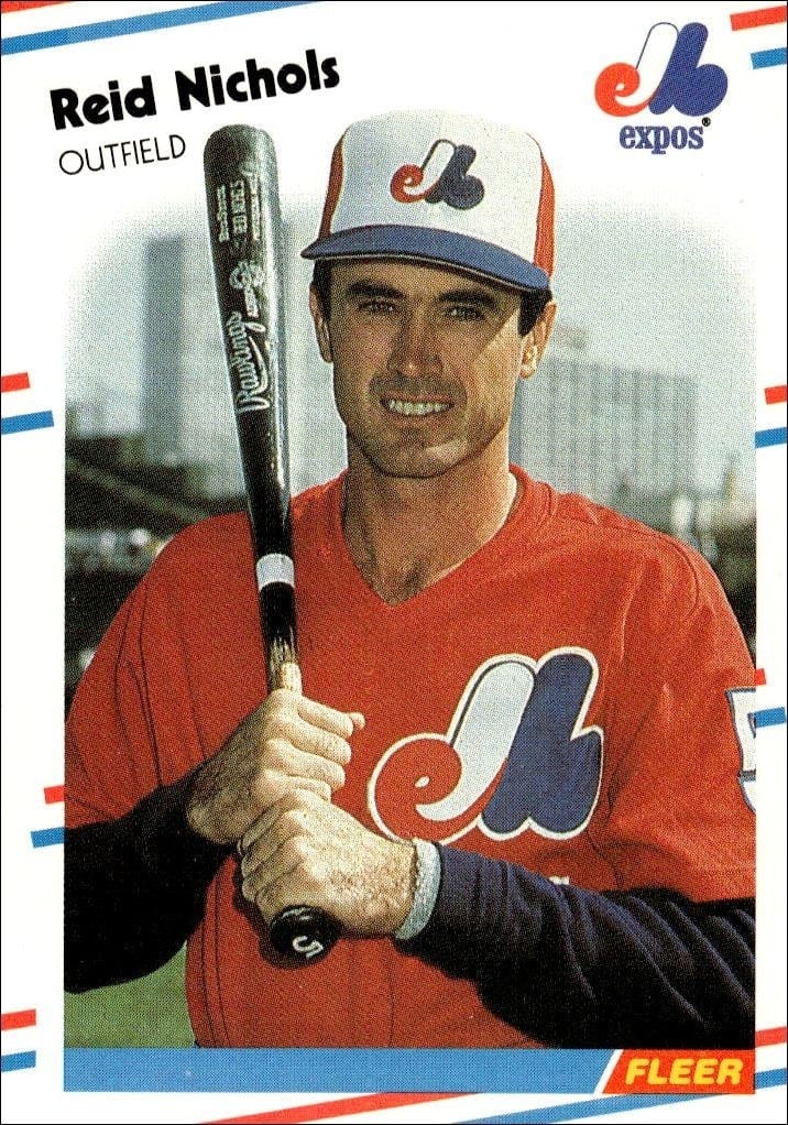 Reid Nichols 1988 Fleer #191 Baseball Trading Card - Front 1988 Fleer Reid Nichols #191 baseball trading card front
