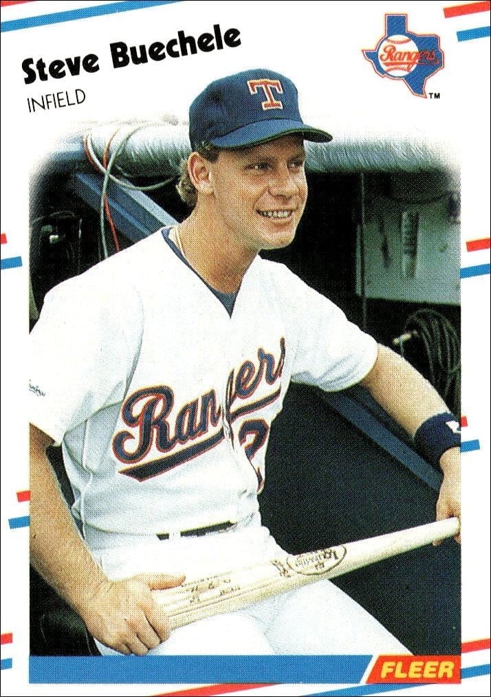 Steve Buechele 1988 Fleer #463 Baseball Trading Card - Front 1988 Fleer Steve Buechele #463 baseball trading card front