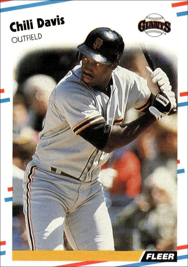 Chili Davis 1988 Fleer #79 Baseball Trading Card - Front 1988 Fleer Chili Davis #79 baseball trading card front
