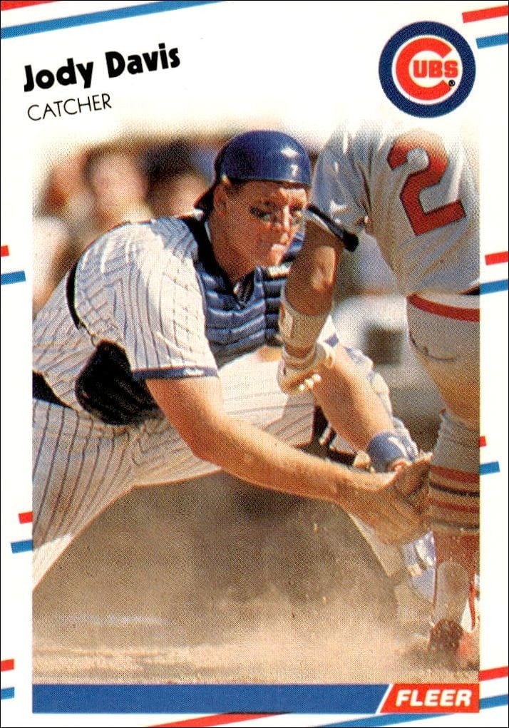 Jody Davis 1988 Fleer #414 Baseball Trading Card - Front 1988 Fleer Jody Davis #414 baseball trading card front