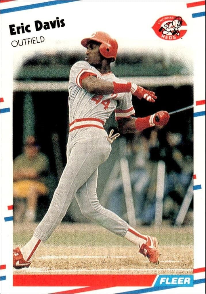 Eric Davis 1988 Fleer #231 Baseball Trading Card - Front 1988 Fleer Eric Davis #231 baseball trading card front
