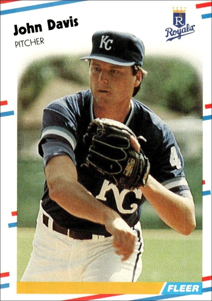 John Davis 1988 Fleer #255 Baseball Trading Card - Front 1988 Fleer John Davis #255 baseball trading card front