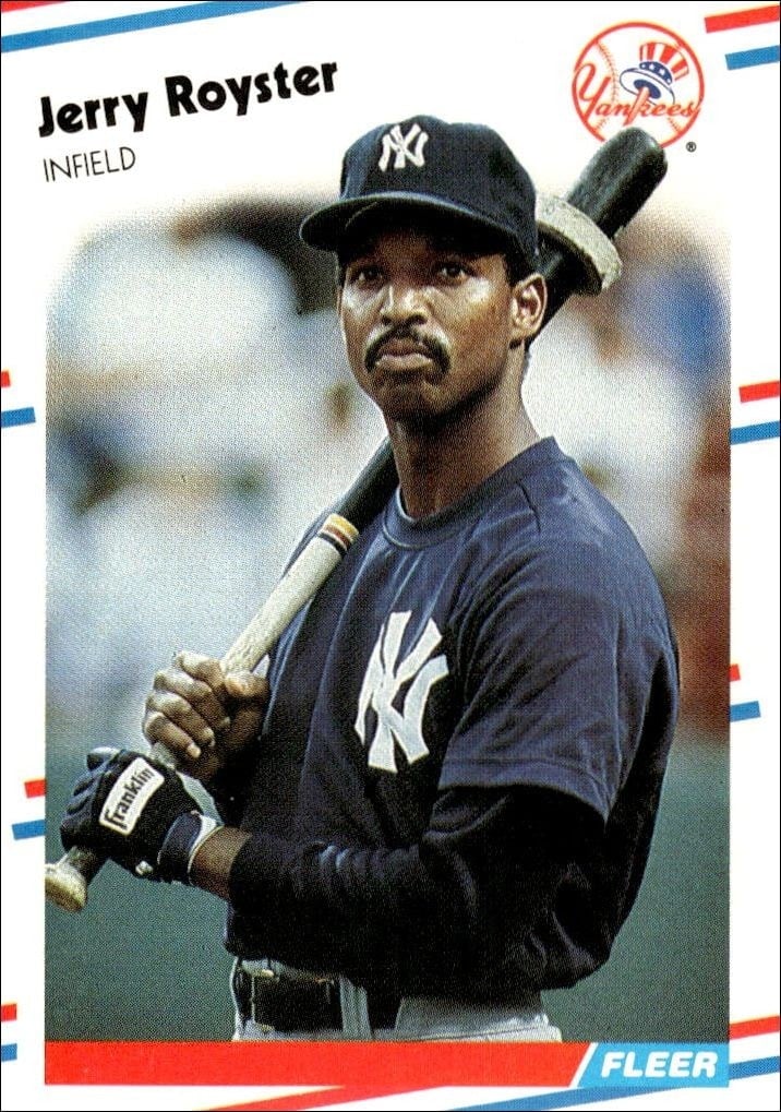 Jerry Royster 1988 Fleer #221 Baseball Trading Card - Front 1988 Fleer Jerry Royster #221 baseball trading card front