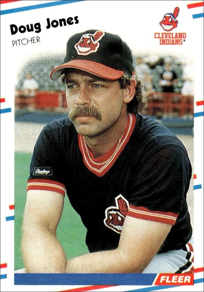Doug Jones 1988 Fleer #613 Baseball Trading Card - Front 1988 Fleer Doug Jones #613 baseball trading card front