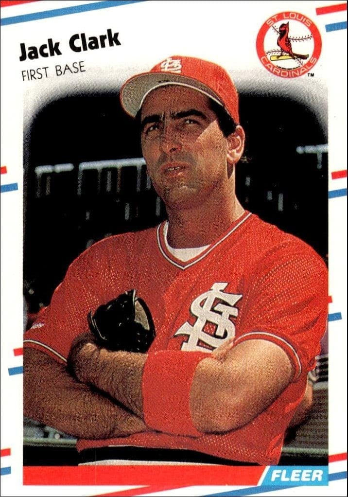 Jack Clark 1988 Fleer #26 Baseball Trading Card - Front 1988 Fleer Jack Clark #26 baseball trading card front