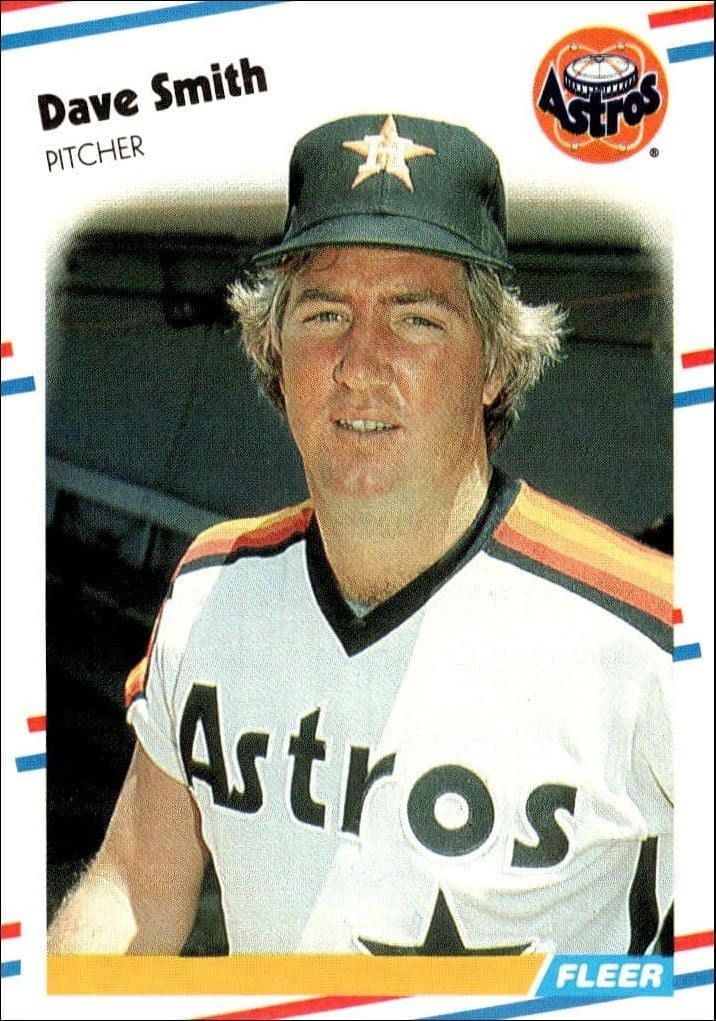 Dave Smith 1988 Fleer #457 Baseball Trading Card - Front 1988 Fleer Dave Smith #457 baseball trading card front