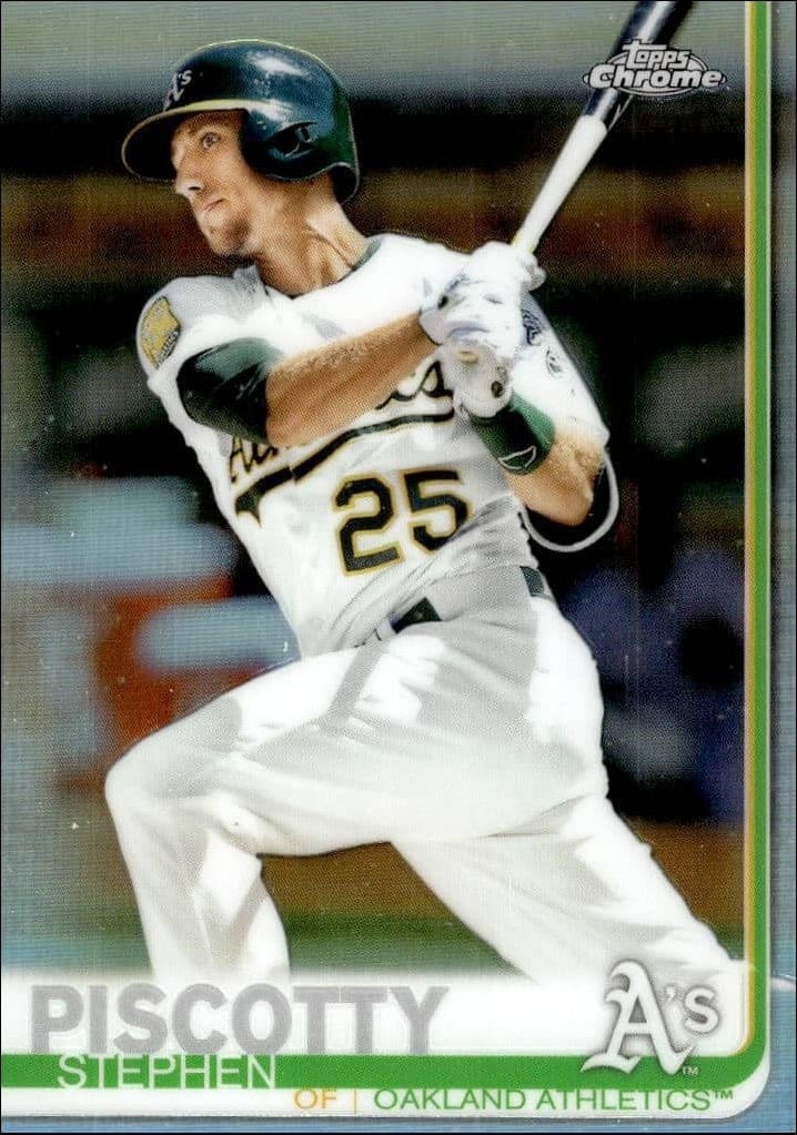 Stephen Piscotty 2019 Topps Chrome #66 Baseball Trading Card - Front 2019 Topps Chrome Stephen Piscotty #66 baseball trading card front