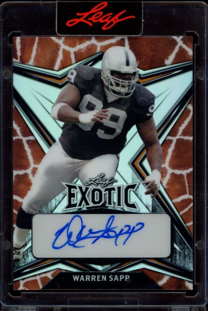 Warren Sapp 2022 Leaf Exotic #EA-WS1 Football Trading Card - Front 2022 Leaf Exotic Warren Sapp #EA-WS1 football trading card front