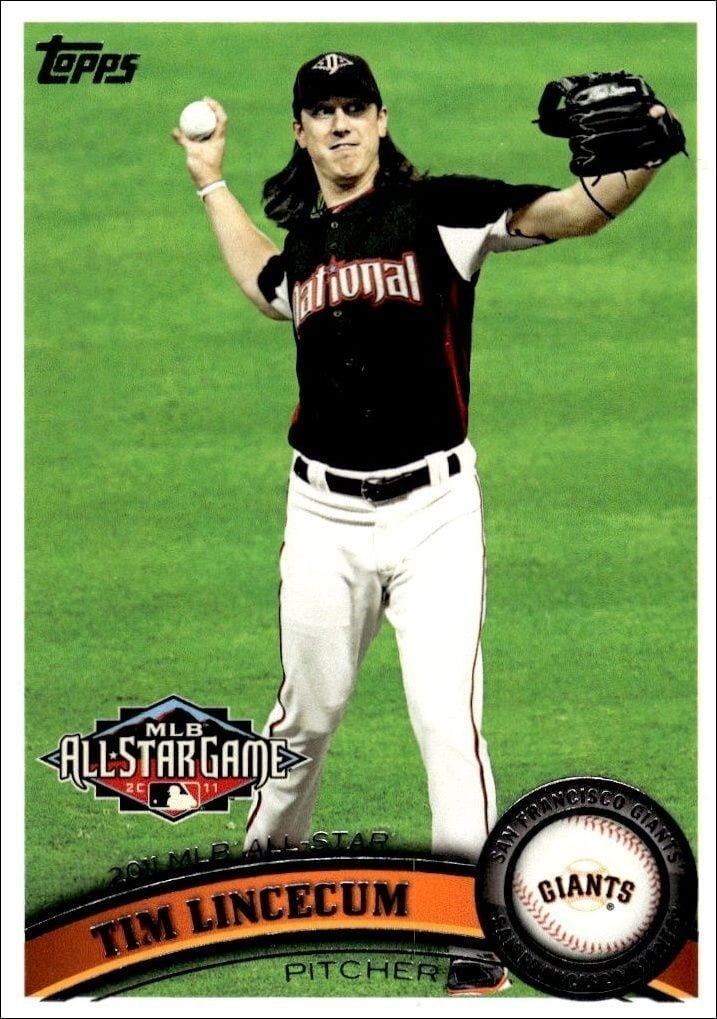 Tim Lincecum 2011 Topps Update Series #US58 Baseball Trading Card - Front 2011 Topps Update Series Tim Lincecum #US58 baseball trading card front