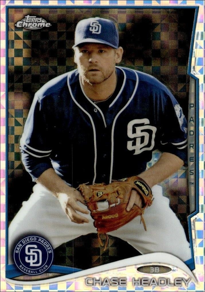 Chase Headley 2014 Topps Chrome #53 Baseball Trading Card - Front 2014 Topps Chrome Chase Headley #53 baseball trading card front