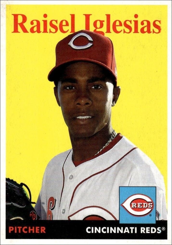 Raisel Iglesias 2019 Topps Archives #40 Baseball Trading Card - Front 2019 Topps Archives Raisel Iglesias #40 baseball trading card front