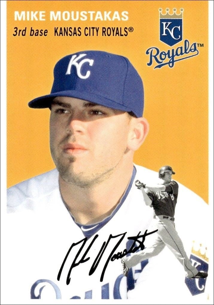 Mike Moustakas 2012 Topps Archives #49 Baseball Trading Card - Front 2012 Topps Archives Mike Moustakas #49 baseball trading card front