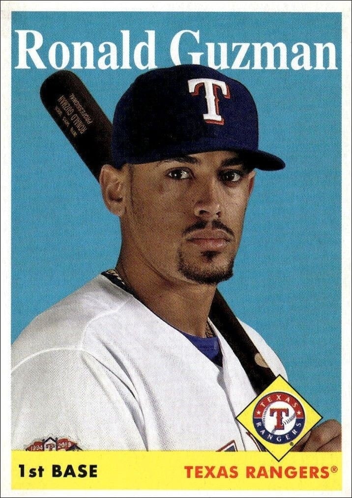 Ronald Guzman 2019 Topps Archives #80 Baseball Trading Card - Front 2019 Topps Archives Ronald Guzman #80 baseball trading card front