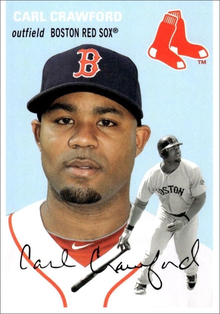 Carl Crawford 2012 Topps Archives #27 Baseball Trading Card - Front 2012 Topps Archives Carl Crawford #27 baseball trading card front