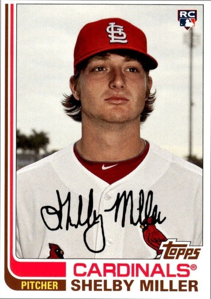 Shelby Miller 2013 Topps Archives #61 Baseball Trading Card - Front 2013 Topps Archives Shelby Miller #61 baseball trading card front