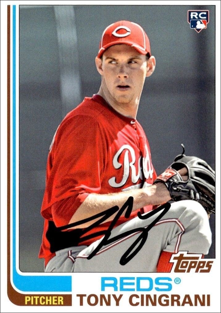 Tony Cingrani 2013 Topps Archives #77 Baseball Trading Card - Front 2013 Topps Archives Tony Cingrani #77 baseball trading card front