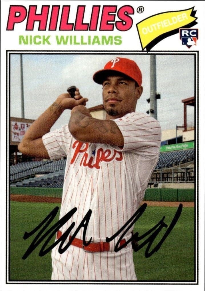 Nick Williams 2018 Topps Archives #146 Baseball Trading Card - Front 2018 Topps Archives Nick Williams #146 baseball trading card front