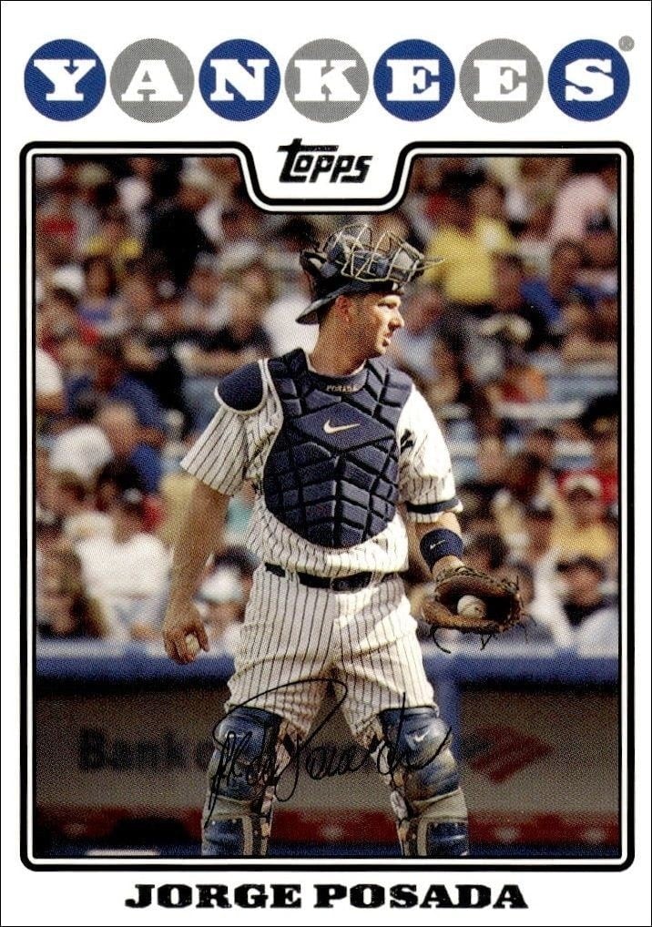 Jorge Posada 2008 Topps #297 Baseball Trading Card - Front 2008 Topps Jorge Posada #297 baseball trading card front