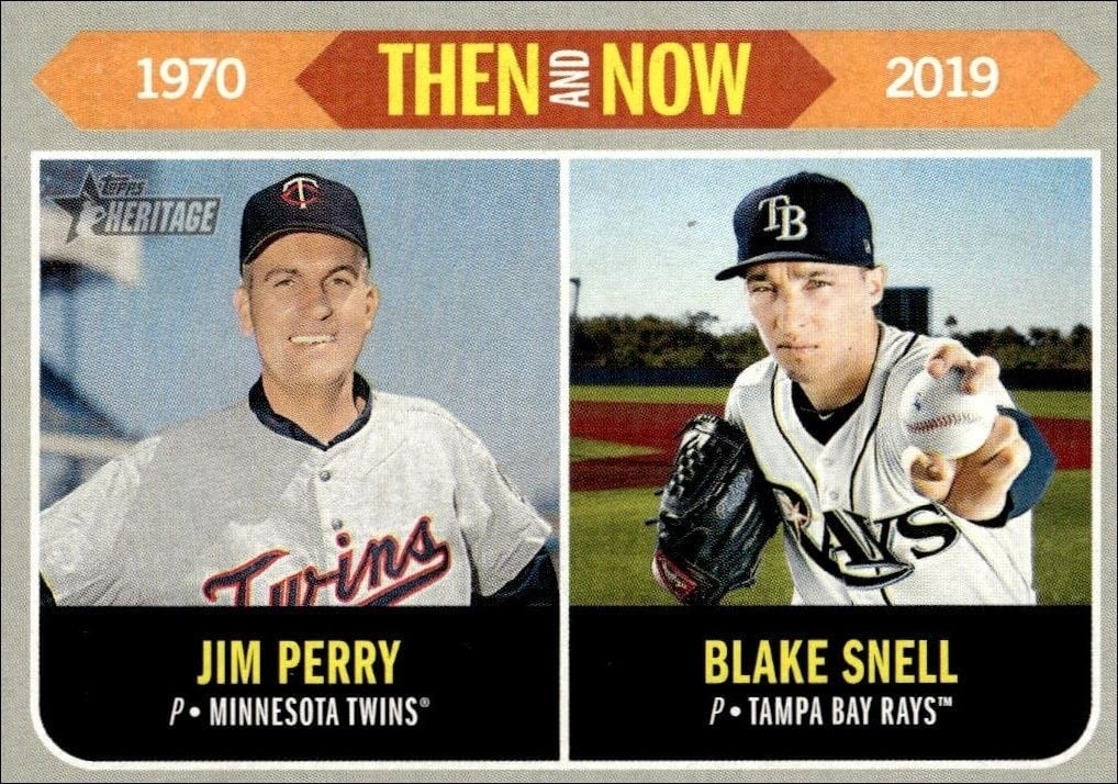 Jim Perry 2019 Topps Heritage #TN-2 Baseball Trading Card - Front 2019 Topps Heritage Jim Perry #TN-2 baseball trading card front