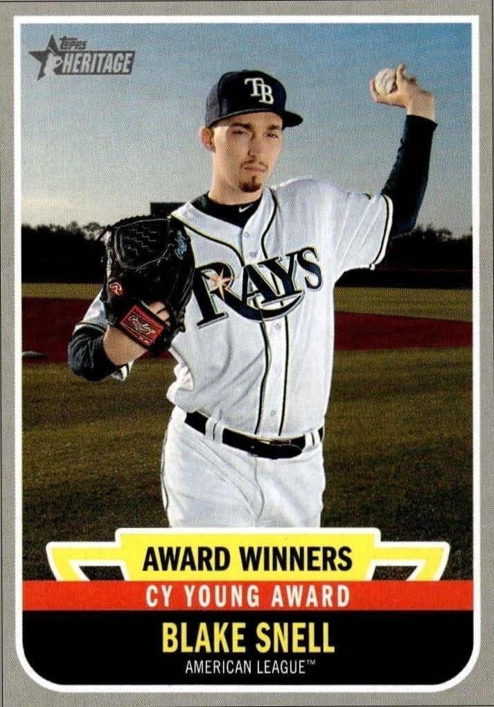 Blake Snell 2019 Topps Heritage #AW-3 Baseball Trading Card - Front 2019 Topps Heritage Blake Snell #AW-3 baseball trading card front