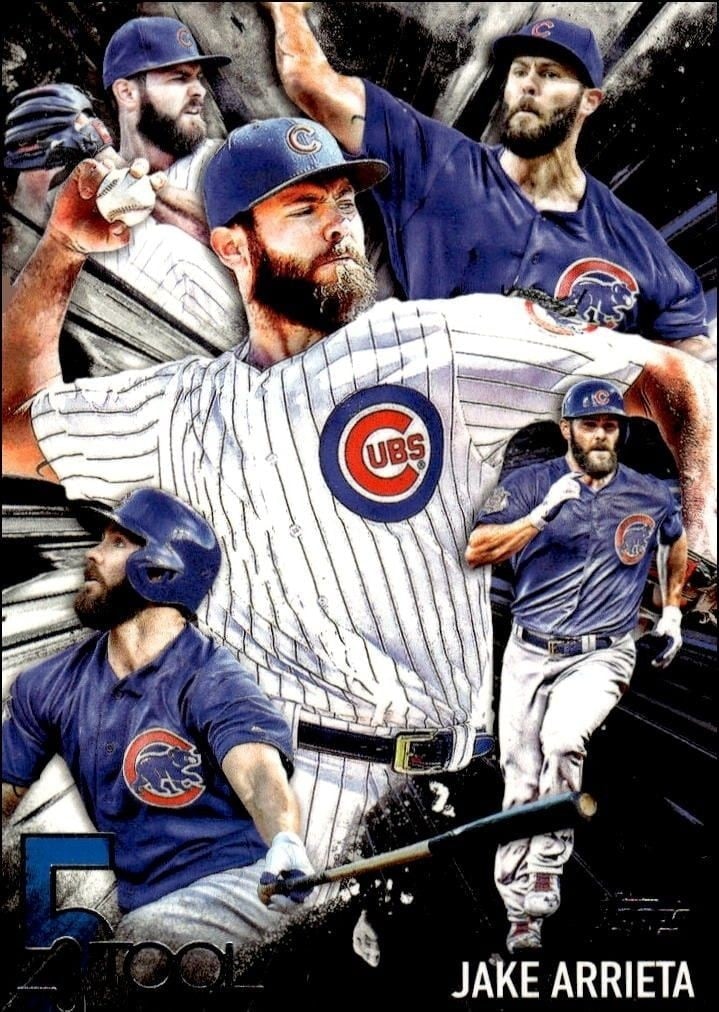 Jake Arrieta 2017 Topps #5T-37 Baseball Trading Card - Front 2017 Topps Jake Arrieta #5T-37 baseball trading card front