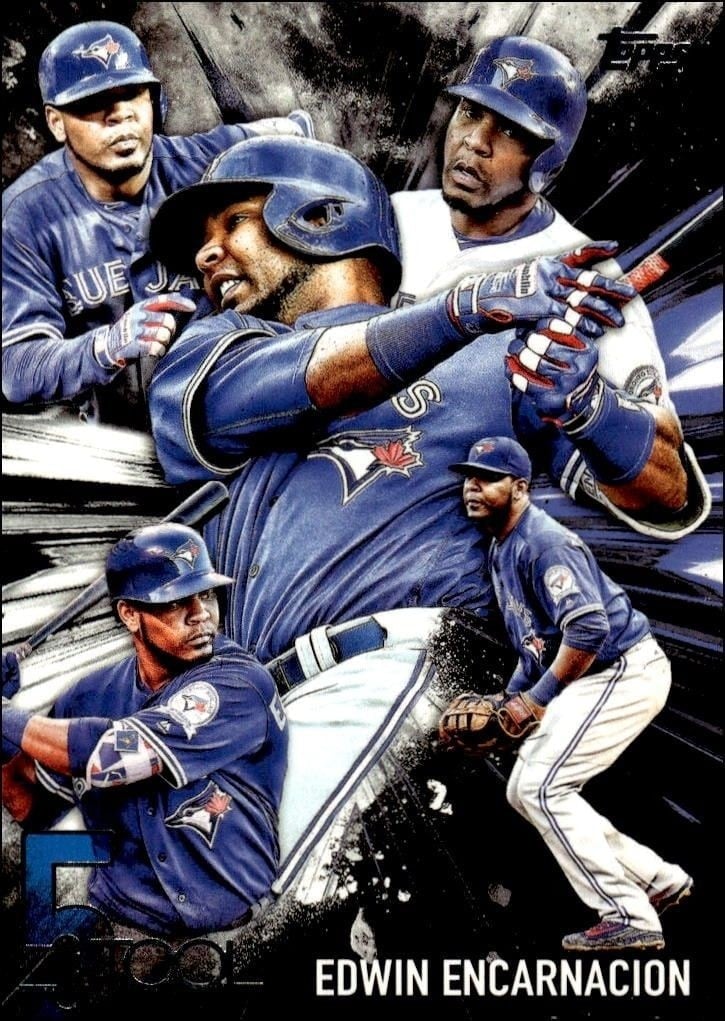 Edwin Encarnacion 2017 Topps #5T-45 Baseball Trading Card - Front 2017 Topps Edwin Encarnacion #5T-45 baseball trading card front