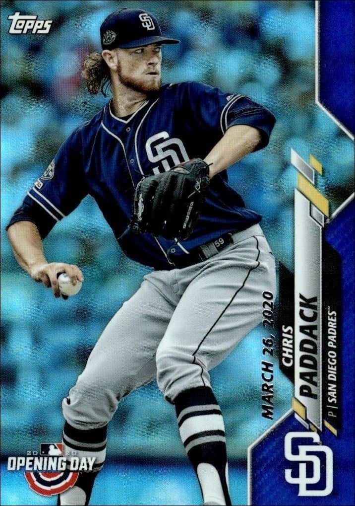 Chris Paddack 2020 Topps Chrome #196 Baseball Trading Card - Front 2020 Topps Chrome Chris Paddack #196 baseball trading card front