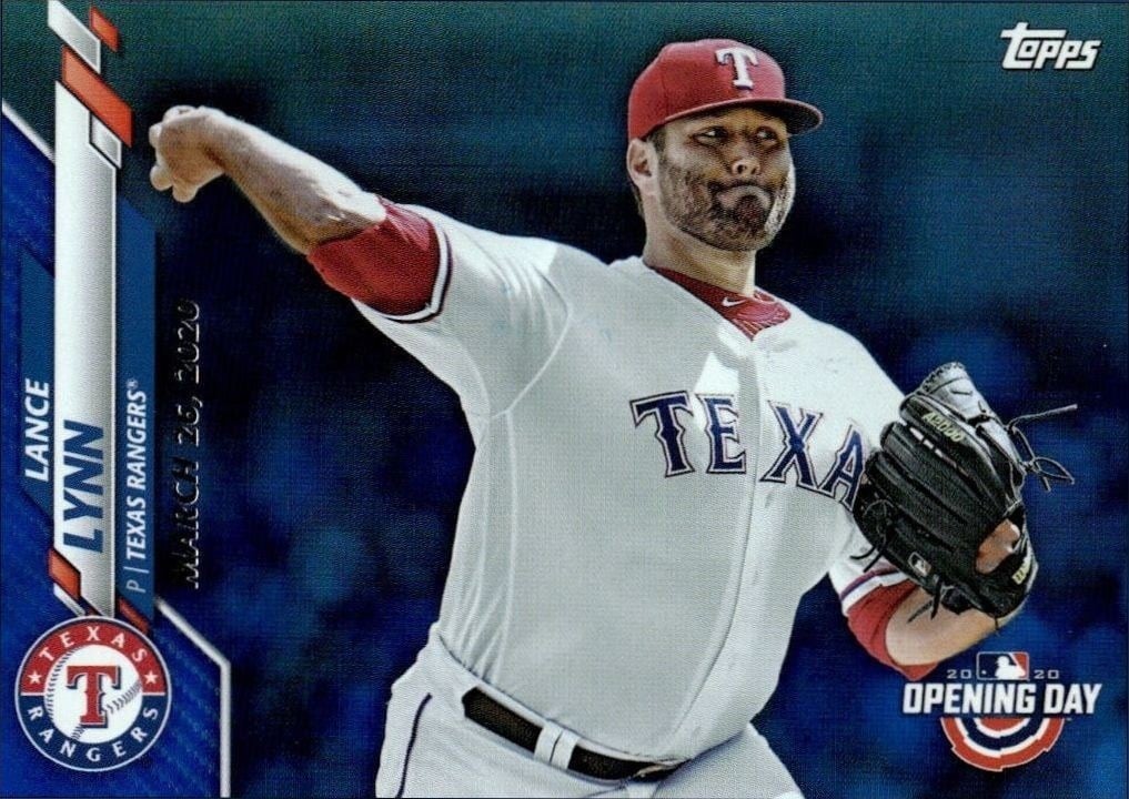 Lance Lynn 2020 Topps Opening Day #18 Baseball Trading Card - Front 2020 Topps Opening Day Lance Lynn #18 baseball trading card front