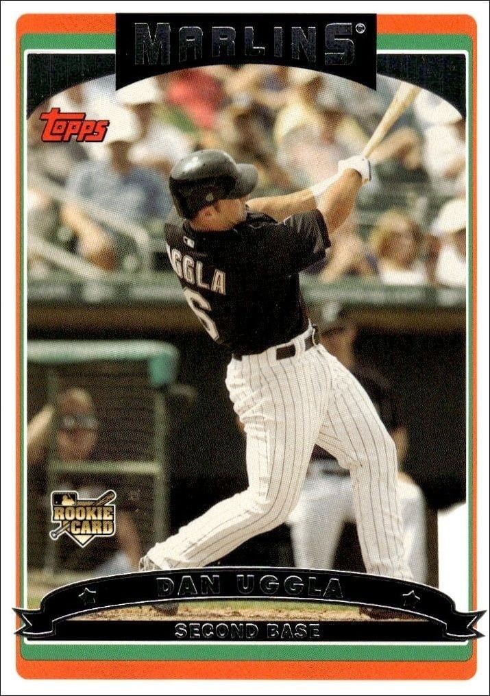 Dan Uggla 2006 Topps #631 Baseball Trading Card - Front 2006 Topps Dan Uggla #631 baseball trading card front