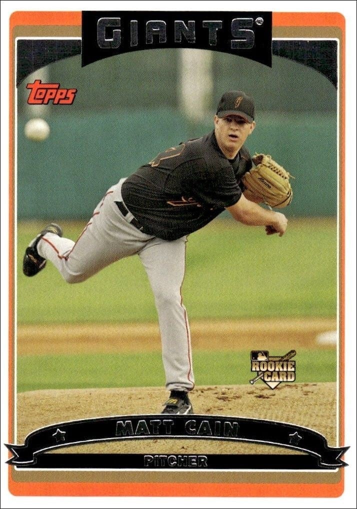 Matt Cain 2006 Topps #636 Baseball Trading Card - Front 2006 Topps Matt Cain #636 baseball trading card front