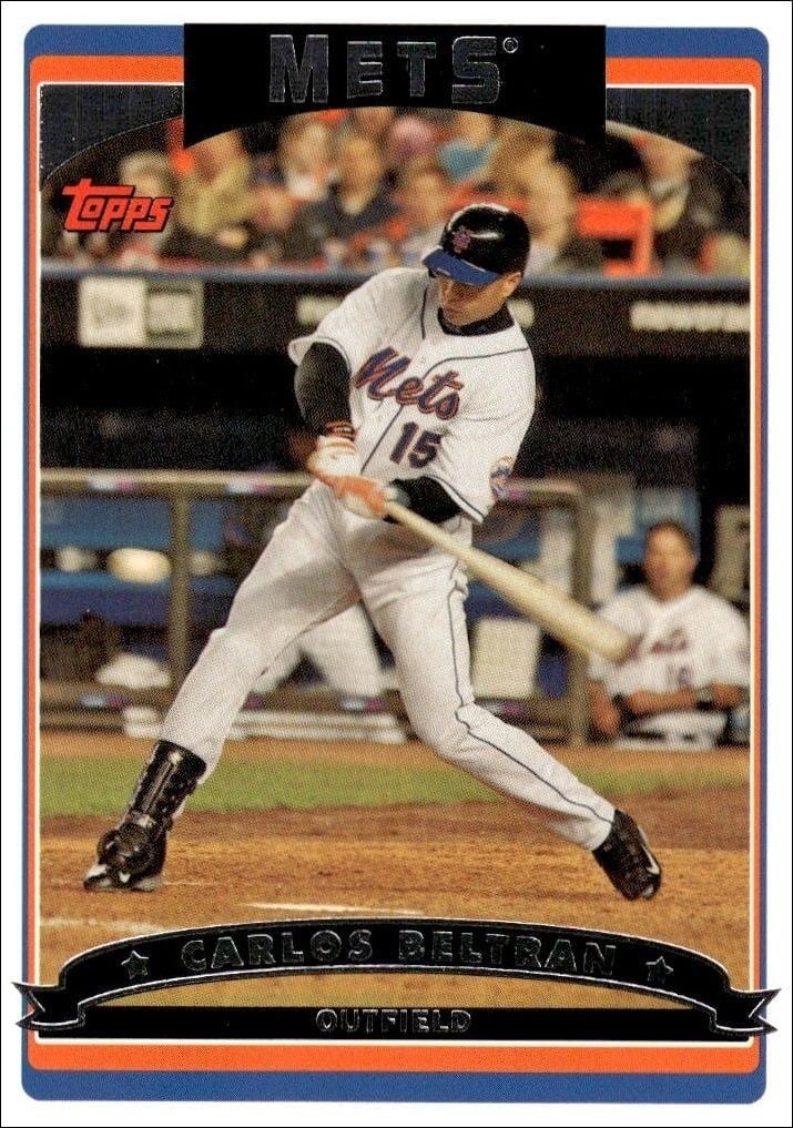 Carlos Beltran 2006 Topps #520 Baseball Trading Card - Front 2006 Topps Carlos Beltran #520 baseball trading card front