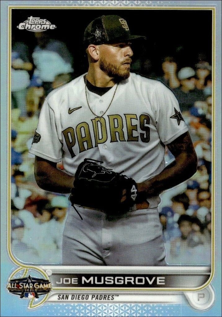 Joe Musgrove 2022 Topps Chrome Update #ASGC-44 Baseball Trading Card - Front 2022 Topps Chrome Update Joe Musgrove #ASGC-44 baseball trading card front
