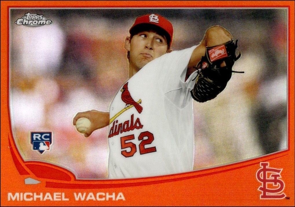 Michael Wacha 2013 Topps Chrome #119 Baseball Trading Card - Front 2013 Topps Chrome Michael Wacha #119 baseball trading card front