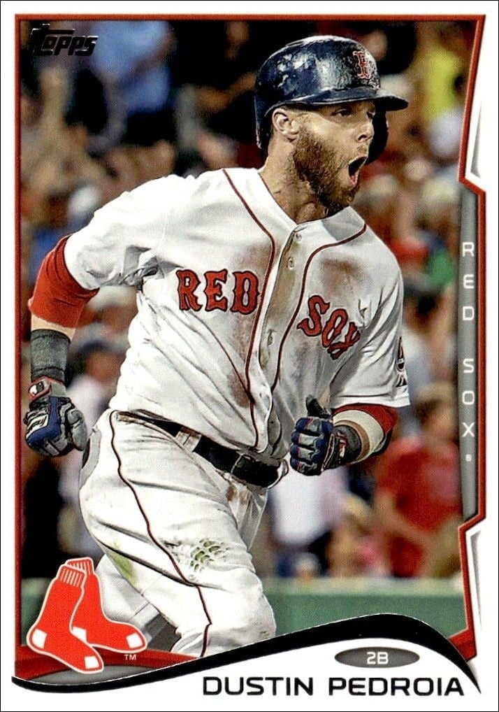 Dustin Pedroia 2014 Topps #166 Baseball Trading Card - Front 2014 Topps Dustin Pedroia #166 baseball trading card front